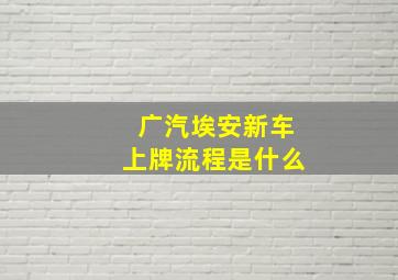 广汽埃安新车上牌流程是什么