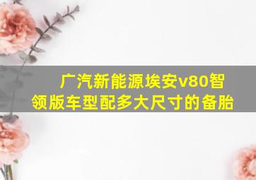 广汽新能源埃安v80智领版车型配多大尺寸的备胎