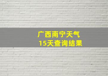 广西南宁天气15天查询结果