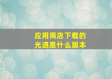 应用商店下载的光遇是什么版本