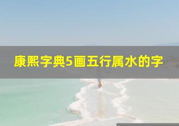 康熙字典5画五行属水的字