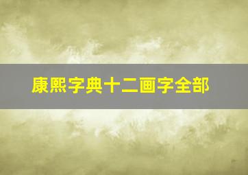 康熙字典十二画字全部