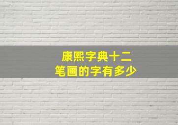 康熙字典十二笔画的字有多少