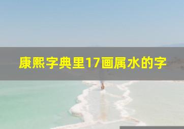 康熙字典里17画属水的字