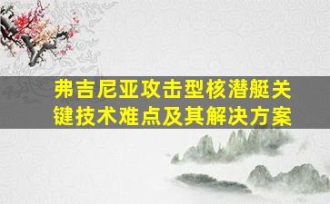 弗吉尼亚攻击型核潜艇关键技术难点及其解决方案