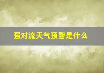 强对流天气预警是什么