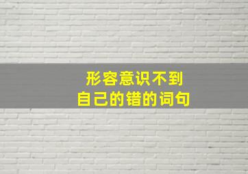 形容意识不到自己的错的词句