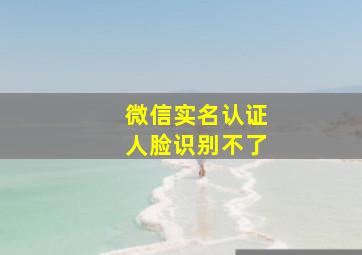 微信实名认证人脸识别不了