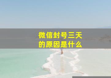 微信封号三天的原因是什么