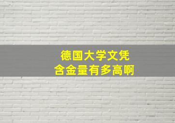 德国大学文凭含金量有多高啊