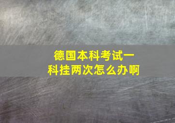 德国本科考试一科挂两次怎么办啊