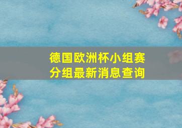 德国欧洲杯小组赛分组最新消息查询