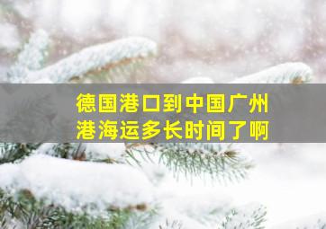 德国港口到中国广州港海运多长时间了啊