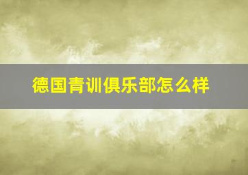 德国青训俱乐部怎么样