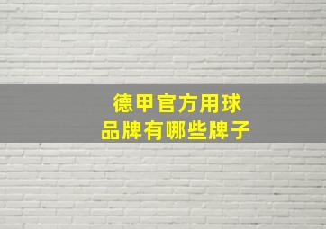 德甲官方用球品牌有哪些牌子