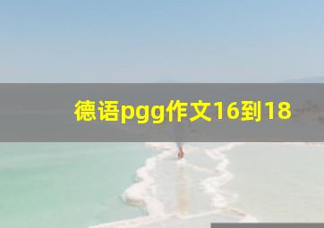 德语pgg作文16到18