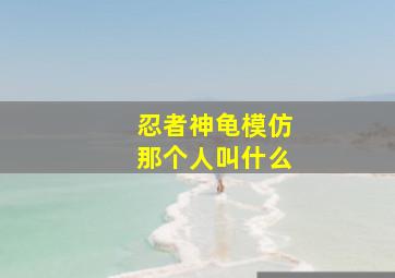 忍者神龟模仿那个人叫什么