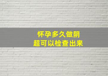 怀孕多久做阴超可以检查出来