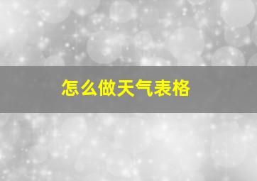 怎么做天气表格