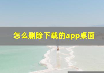 怎么删除下载的app桌面