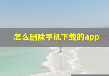 怎么删除手机下载的app