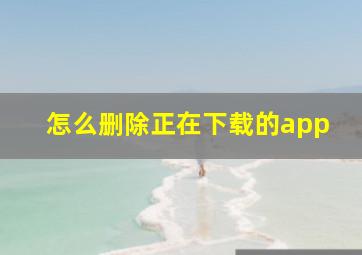 怎么删除正在下载的app