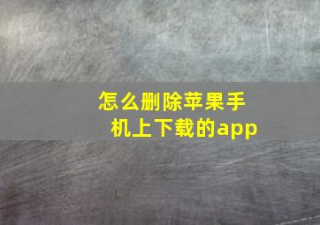 怎么删除苹果手机上下载的app