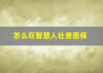 怎么在智慧人社查医保