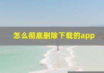 怎么彻底删除下载的app