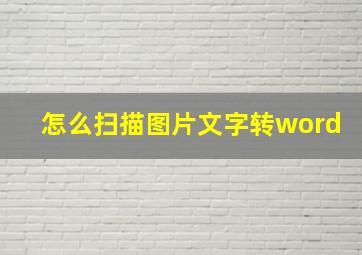 怎么扫描图片文字转word