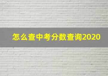 怎么查中考分数查询2020