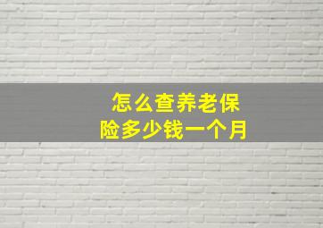 怎么查养老保险多少钱一个月