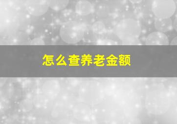 怎么查养老金额