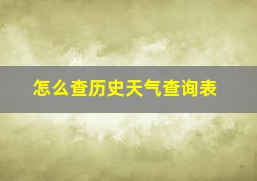 怎么查历史天气查询表