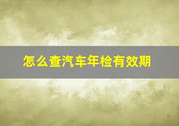 怎么查汽车年检有效期