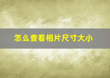 怎么查看相片尺寸大小