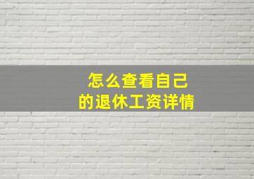 怎么查看自己的退休工资详情