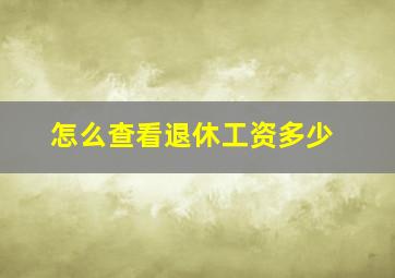 怎么查看退休工资多少