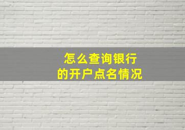 怎么查询银行的开户点名情况