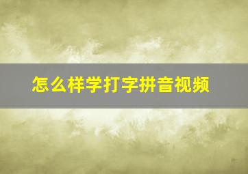 怎么样学打字拼音视频