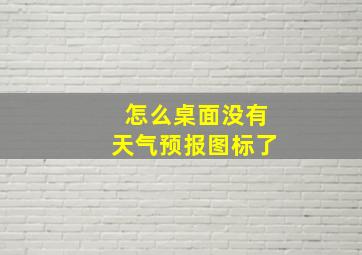 怎么桌面没有天气预报图标了