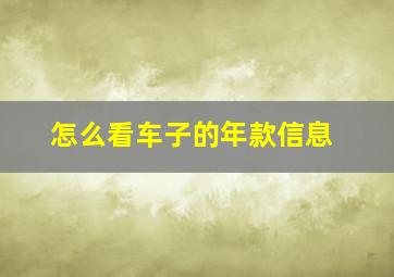 怎么看车子的年款信息