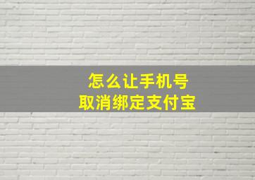 怎么让手机号取消绑定支付宝