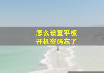 怎么设置平板开机密码忘了