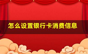 怎么设置银行卡消费信息