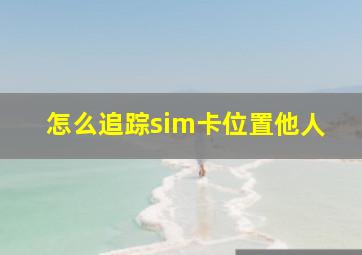 怎么追踪sim卡位置他人