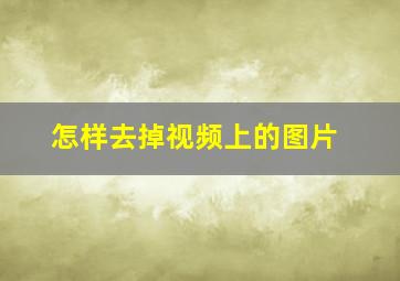 怎样去掉视频上的图片