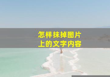 怎样抹掉图片上的文字内容