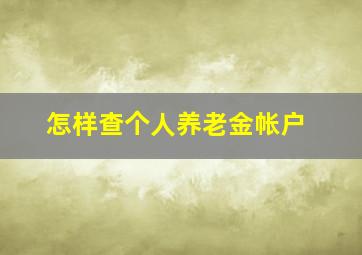 怎样查个人养老金帐户