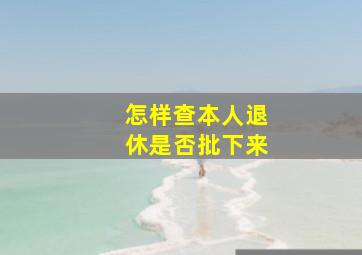 怎样查本人退休是否批下来